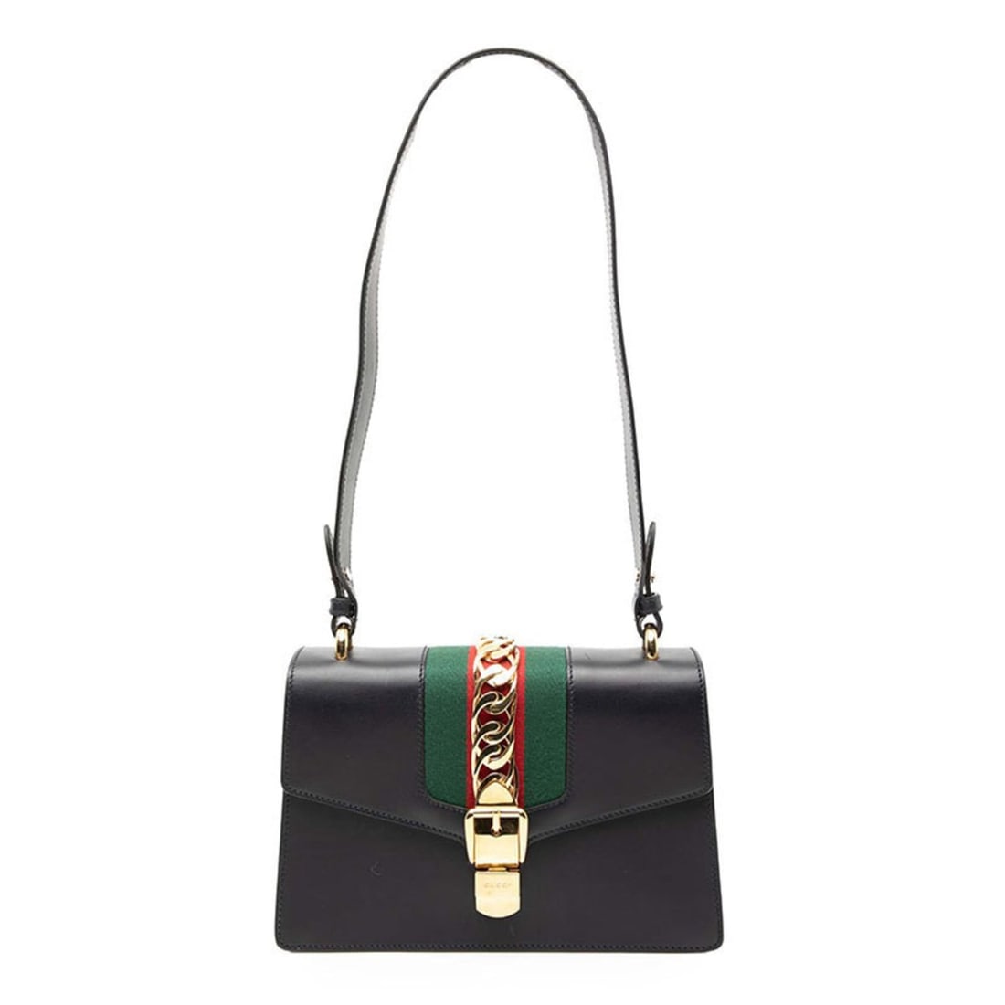 Gucci Sherry Line Sylvie Shoulder Bag 421882 Navy Leather Women's GUCCI: --- Catalog ---Category: SizeSize (HxWxD): 16cm x 25.5cm x 6.5cm / 6.29'' x 10.03'' x 2.55''Category: DesignType: Shoulder bagColor: NavyGender: WomenMaterial: Leather Category: GeneralMPN: 421882Bran