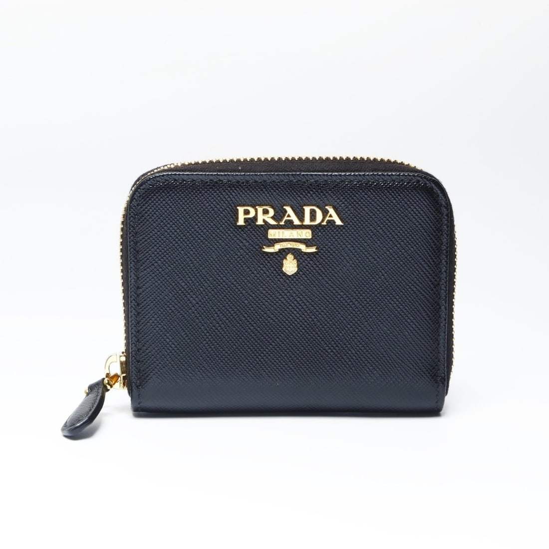 Prada Saffiano Leather Round Zip Wallet/Coin Case Compact Black (1 of 16)