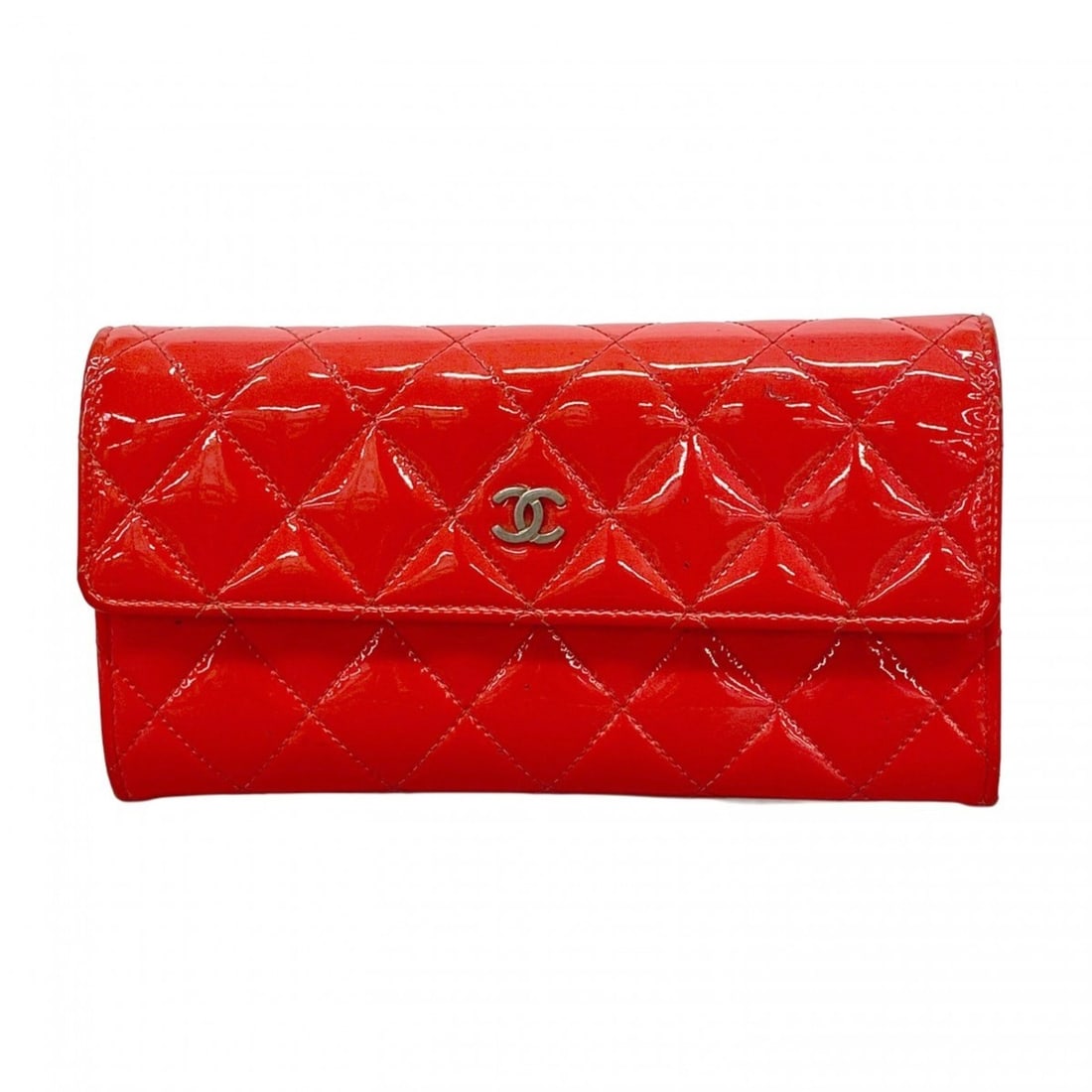Chanel Matelasse Patent Leather Long Wallet in Pink (1 of 13)