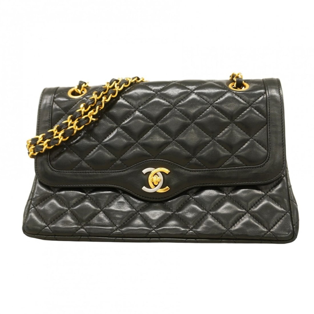 Chanel Matelasse Shoulder Bag, Paris Limited Edition, Double Flap, Chain, Lambskin, Black, Gold, (1 of 18)