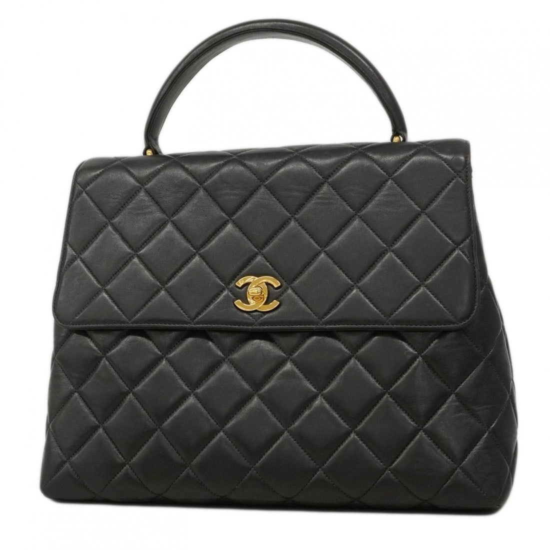 Chanel Matelasse Handbag, Lambskin, Black, Women's (1 of 18)