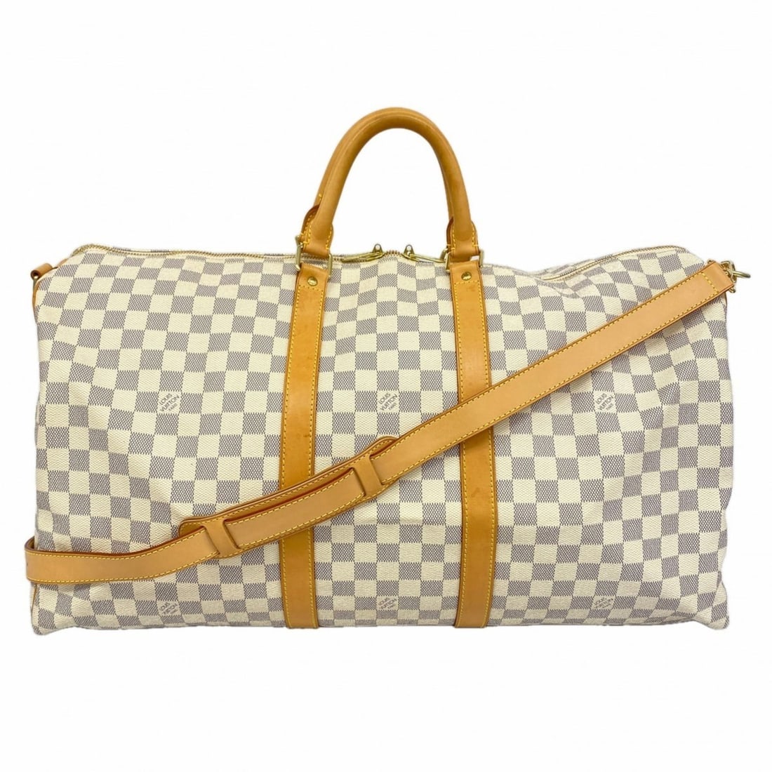 Louis Vuitton Keepall Bandouliere 55 Boston Bag, Damier Azur, N41429, White, for Men and Women: --- Catalog ---Category: SizeSize (HxWxD): 31cm x 56cm x 25cm / 12.2'' x 22.04'' x 9.84''Category: DesignType: Boston bagColor: WhiteGender: Men,WomenCategory: GeneralMPN: N41429Brand: Louis Vuitton--