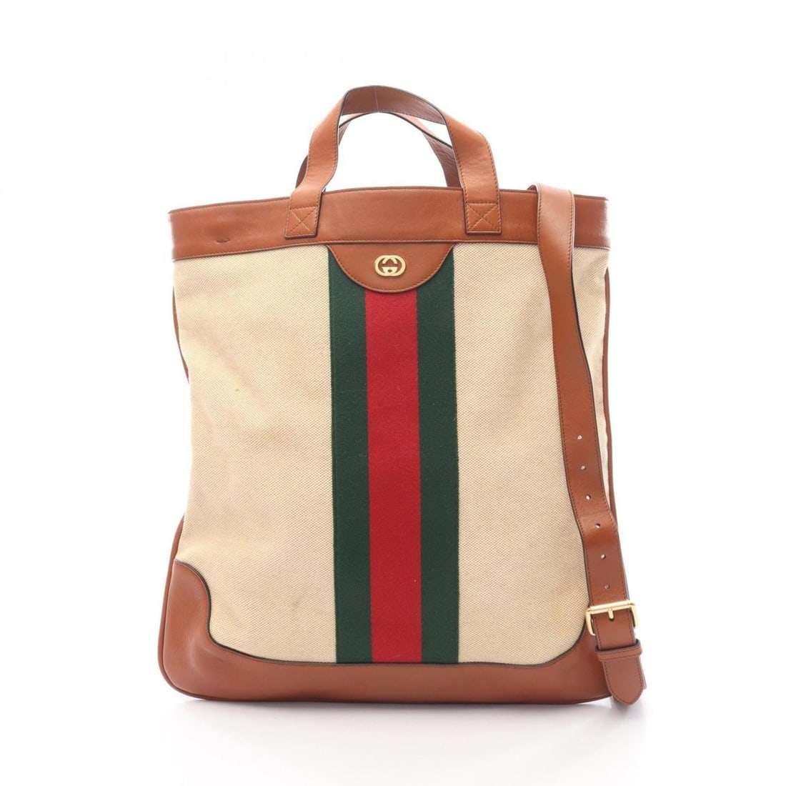 Gucci Sherry Line Tote Bag, Canvas and Leather, Women's, Beige Brown, 575067: --- Catalog ---Category: SizeSize (HxWxD): 45cm x 41cm x 2cm / 17.71'' x 16.14'' x 0.78''Category: DesignType: Tote bagColor: Beige, BrownGender: WomenMaterial: Canvas , Leather Category: GeneralMPN: