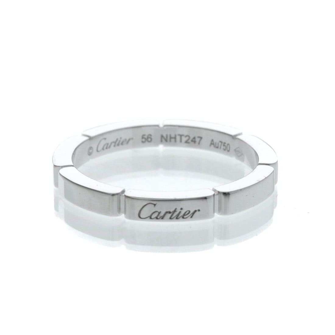 Cartier Maillon Panthere Ring White Gold (18K) Fashion No Stone Band Ring Silver: --- Catalog ---Category: SizeWidth: 2.5mm / 0.1''Weight: 4.6g / 0.16oz.JP Size: 16US Size: 7 1/2Brand Size: 56Category: DesignType: Band ringColor: SilverMetal: White GoldStone: No StoneStyle: