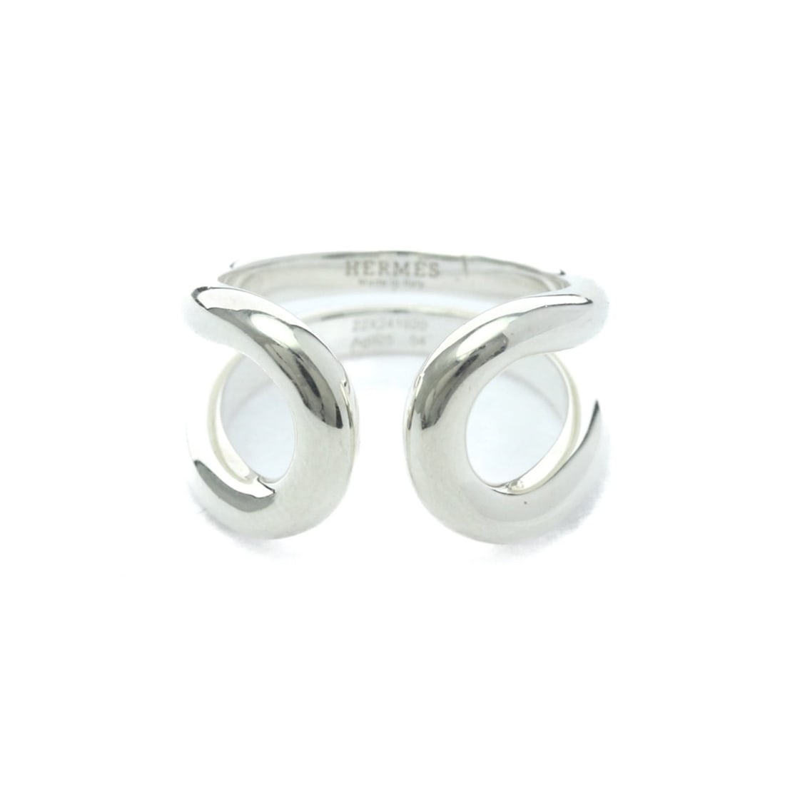 Hermes Lima Ring Silver 925 Fashion No Stone Band Ring Silver: --- Catalog ---Category: SizeWidth: 12.5mm / 0.49''Weight: 6.8g / 0.23oz.JP Size: 14US Size: 6 3/4Brand Size: 54Category: DesignType: Band ringColor: SilverMetal: SilverStone: No StoneStyle: