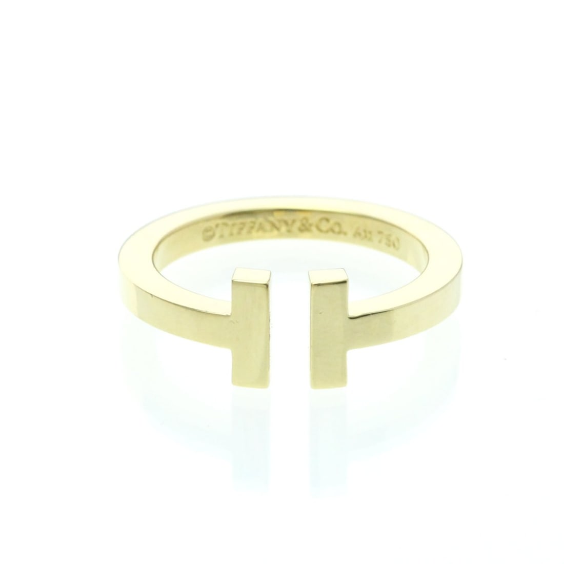Tiffany T Square Ring Yellow Gold (18K) Fashion No Stone Band Ring Gold (1 of 10)