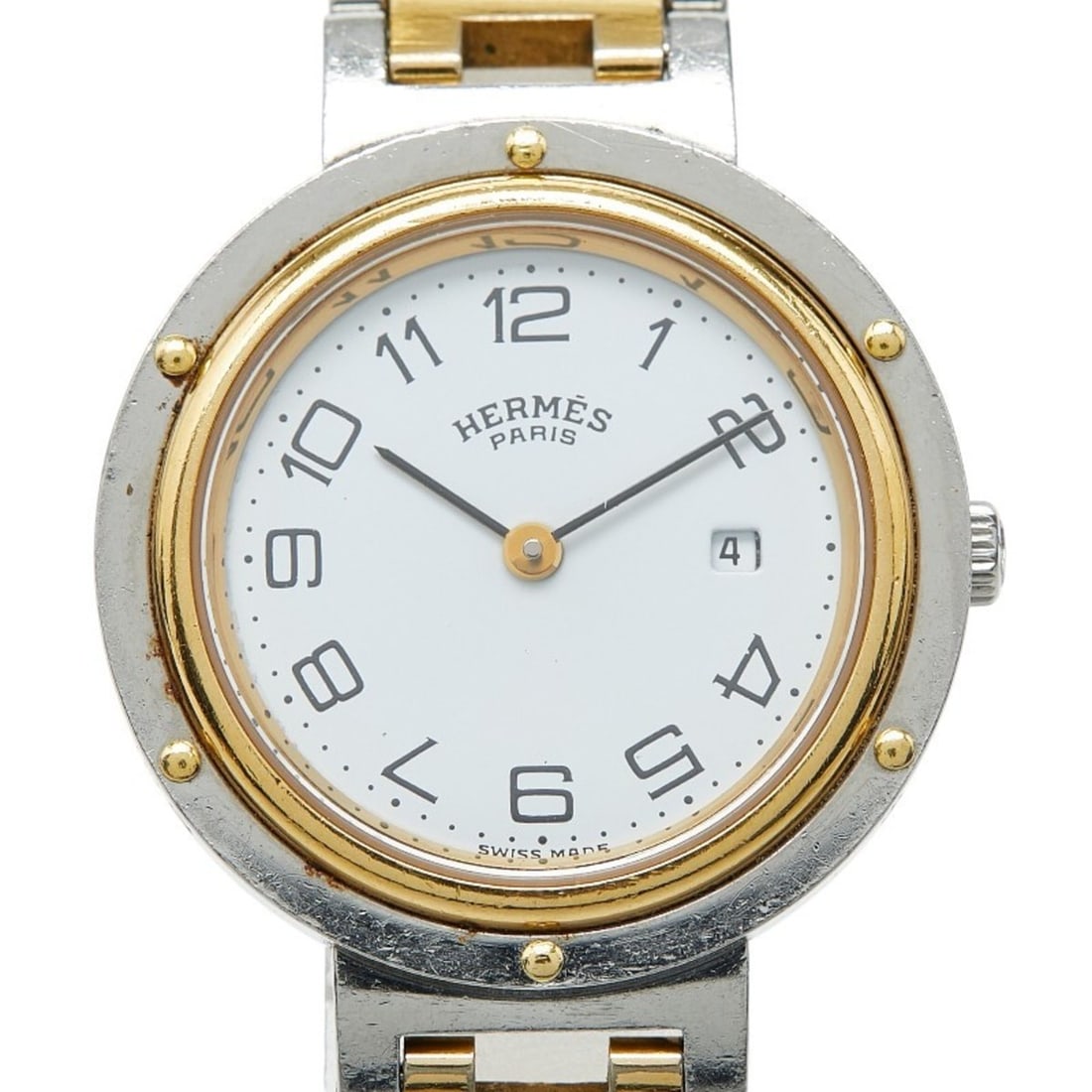 Hermès Clipper Watch, Swiss Quartz Movement, White Dial, Stainless Steel, Men's (1 of 11)
