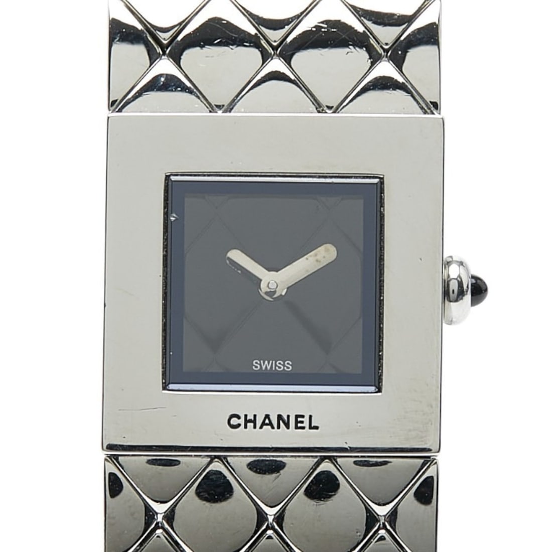 CHANEL Matelasse Watch H0009 Swiss Quartz Black Dial Stainless Steel Women's: --- Catalog ---Category: SizeWrist Size: 15cm / 5.9''Case Diameter: 19mm / 0.75''Category: DesignType: WristwatchGender: WomenColor (Dial): BlackMaterial (Band): Stainless steelMaterial (Case): Stainl