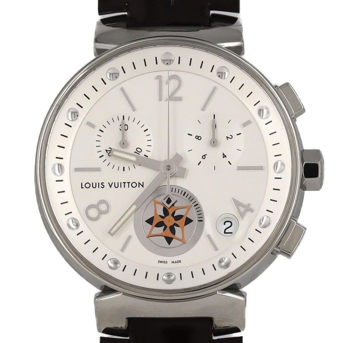 Louis Vuitton Tambour Moon Star GM Chronograph Q8D10 Stainless Steel Quartz Watch (1 of 12)