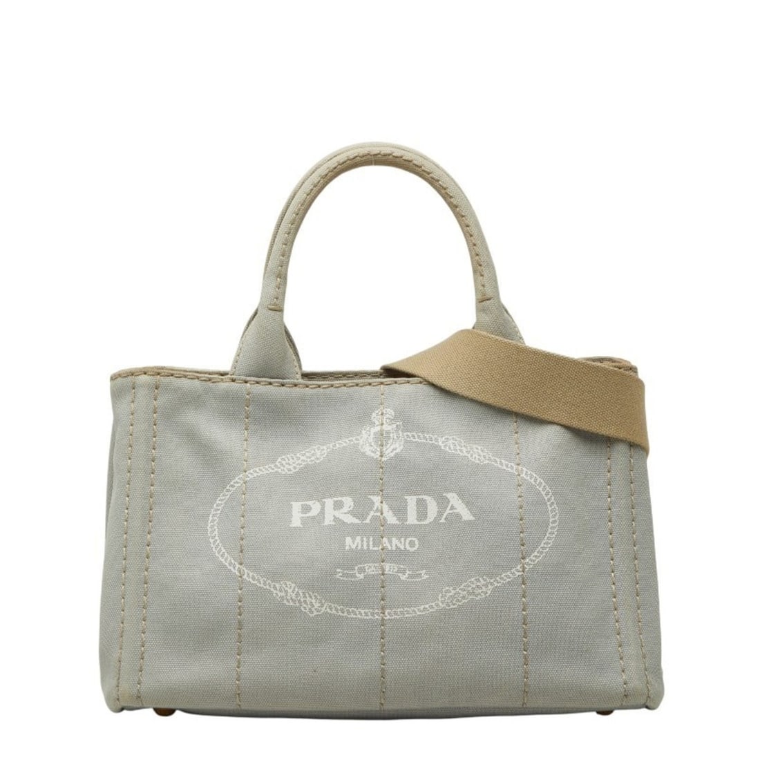 Prada Canapa Mini Triangle Logo Tote Bag, Handbag, Shoulder 2-Way, 1BG439, Gray Canvas, Women's,: --- Catalog ---Category: SizeSize (HxWxD): 19cm x 30cm x 15.5cm / 7.48'' x 11.81'' x 6.1''Category: DesignType: Handbag, Shoulder bag, Tote bagColor: GrayGender: WomenMaterial: Canvas Category: Genera
