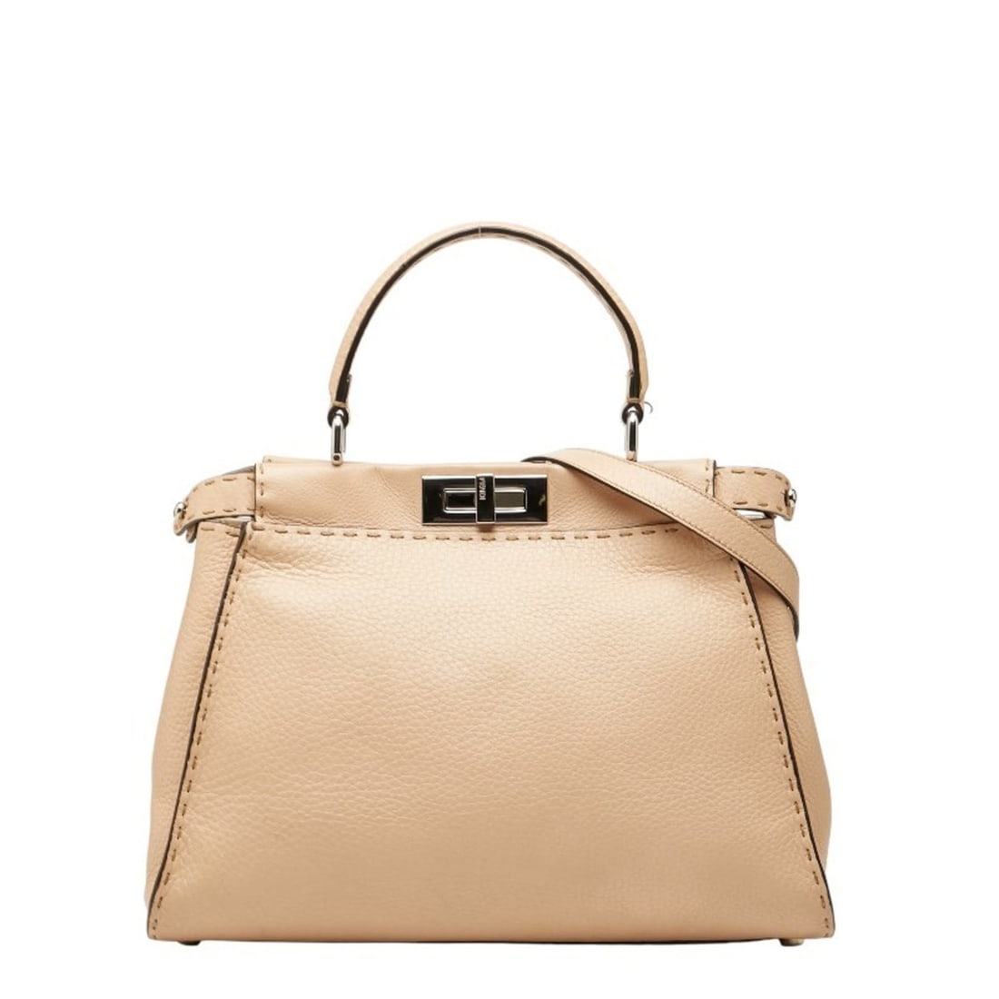 Fendi Selleria Peekaboo Handbag/Shoulder Bag, 2-Way, 8BN290, Beige Leather, Women's, FENDI (1 of 13)