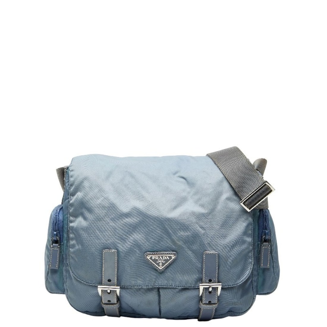 Prada Triangle Logo Plate Shoulder Bag/Messenger Bag BT0503 Light Blue Nylon Women's PRADA (1 of 12)