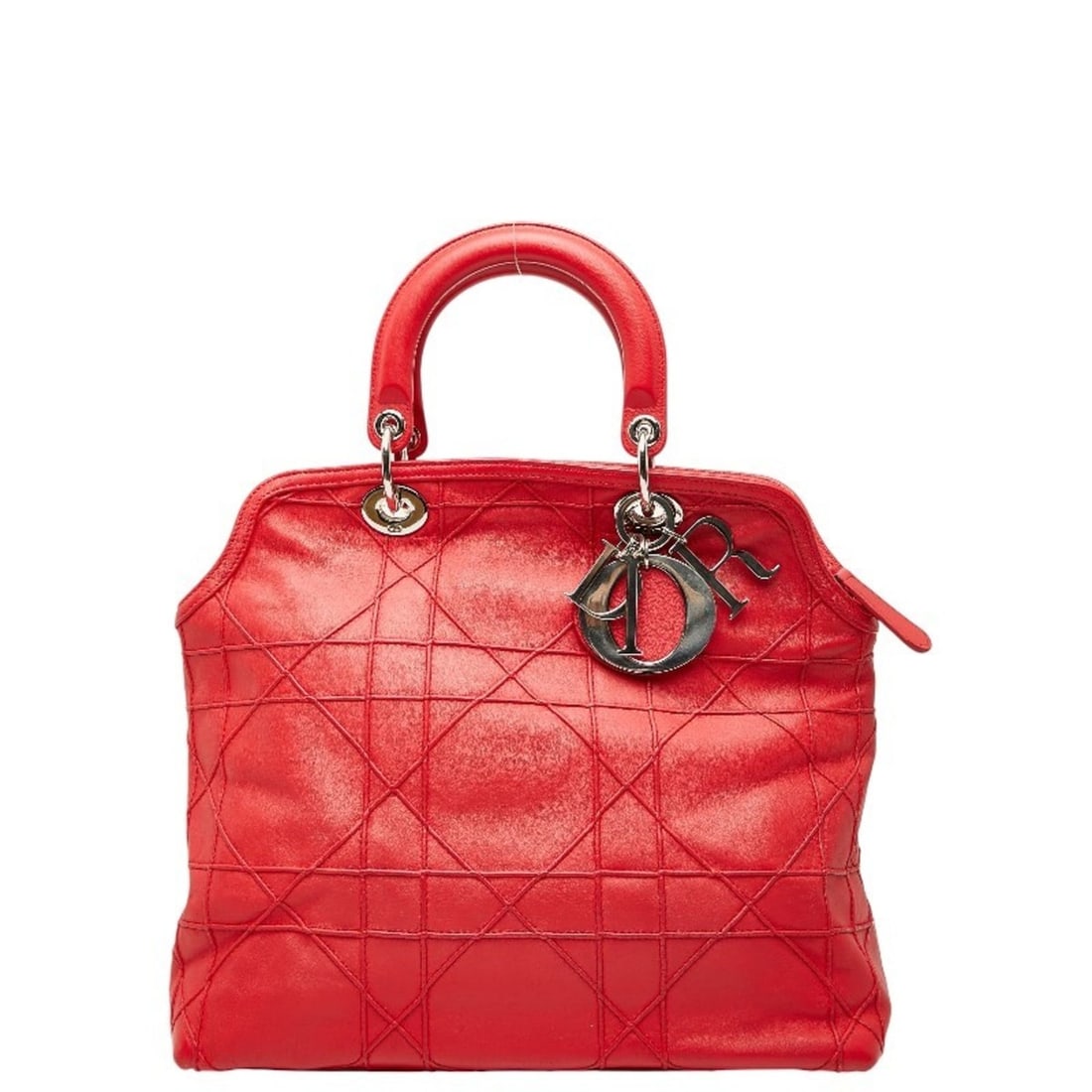 Christian Dior Dior Cannage Granville Handbag in Red Leather for Women (1 of 14)