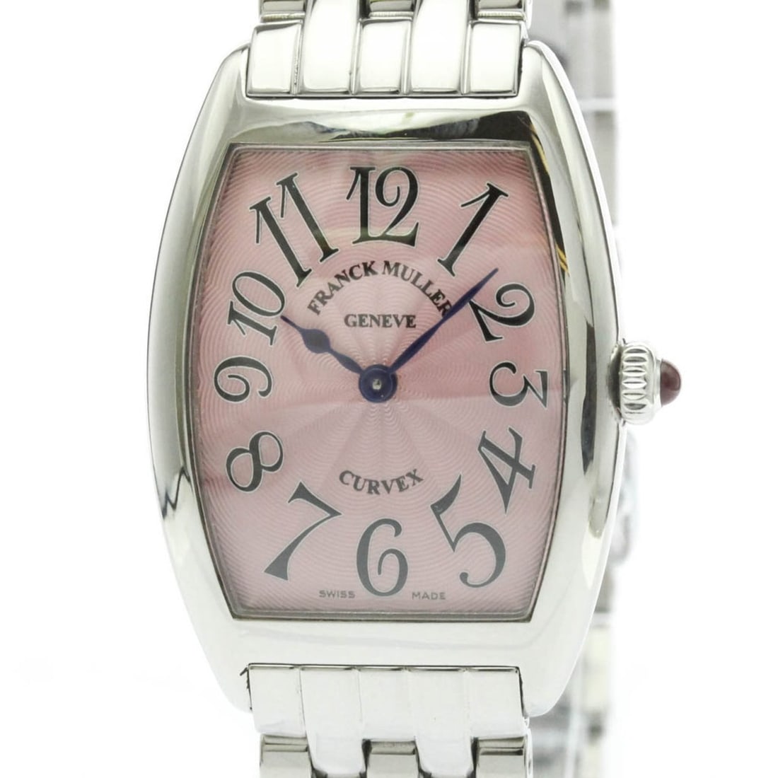 FRANCK MULLER Cintree Curvex Steel Quartz Ladies Watch 1752QZ Polished: --- Catalog ---Category: SizeCase Diameter: 25mm / 0.98''Category: DesignType: WristwatchStyle: Dress/FormalGender: WomenColor (Dial): PinkMaterial (Band): Stainless steelMaterial (Case): Stainless st
