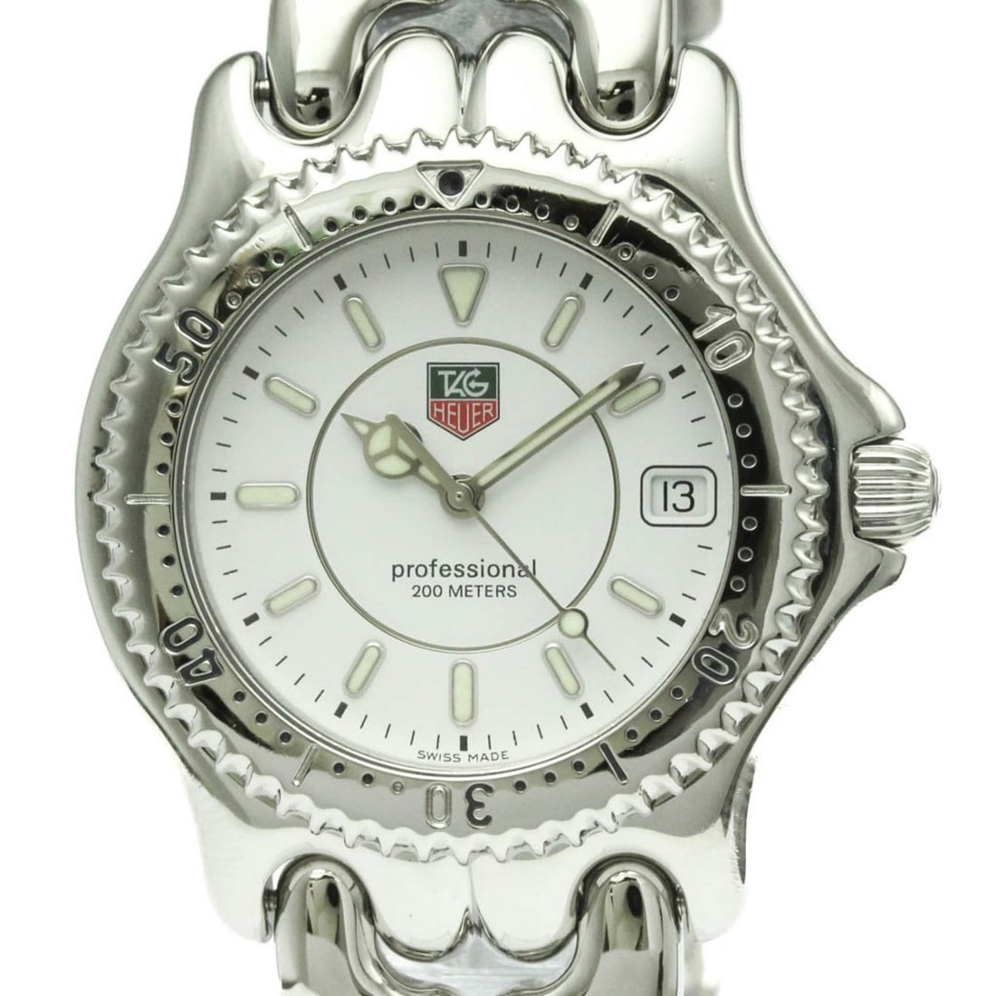 TAG HEUER Sel Professional 200M Steel Quartz Mens Watch WG1110 Polished: --- Catalog ---Category: SizeCase Diameter: 38mm / 1.5''Category: DesignType: WristwatchStyle: Dress/FormalGender: MenColor (Dial): WhiteMaterial (Band): Stainless steelMaterial (Case): Stainless stee
