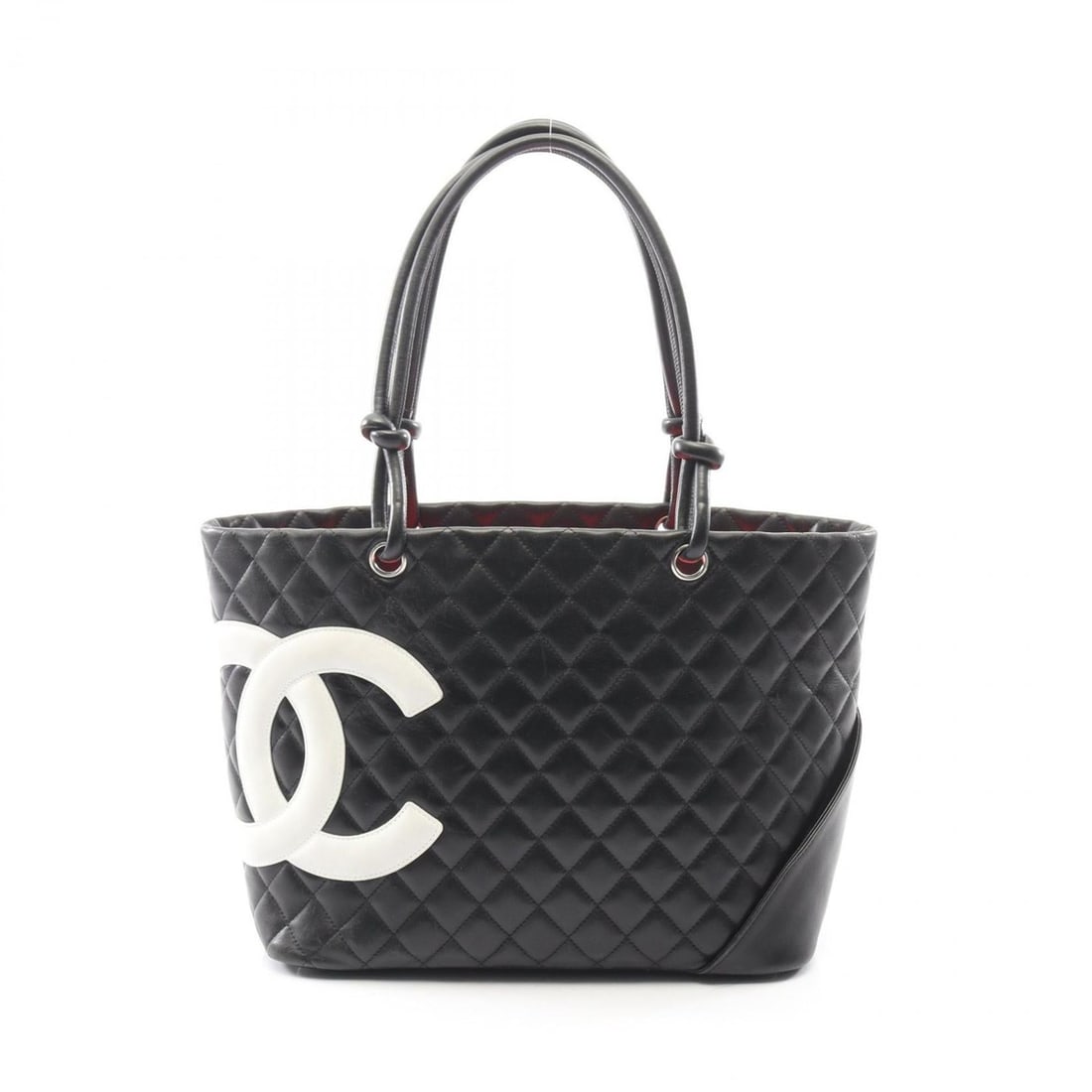 CHANEL Cambon Line Large Tote Bag, Leather, Women's, Black and White: --- Catalog ---Category: SizeSize (HxWxD): 25cm x 30cm x 15cm / 9.84'' x 11.81'' x 5.9''Category: DesignType: Tote bagColor: Black, WhiteGender: WomenMaterial: Leather Category: GeneralBrand: Chanel--