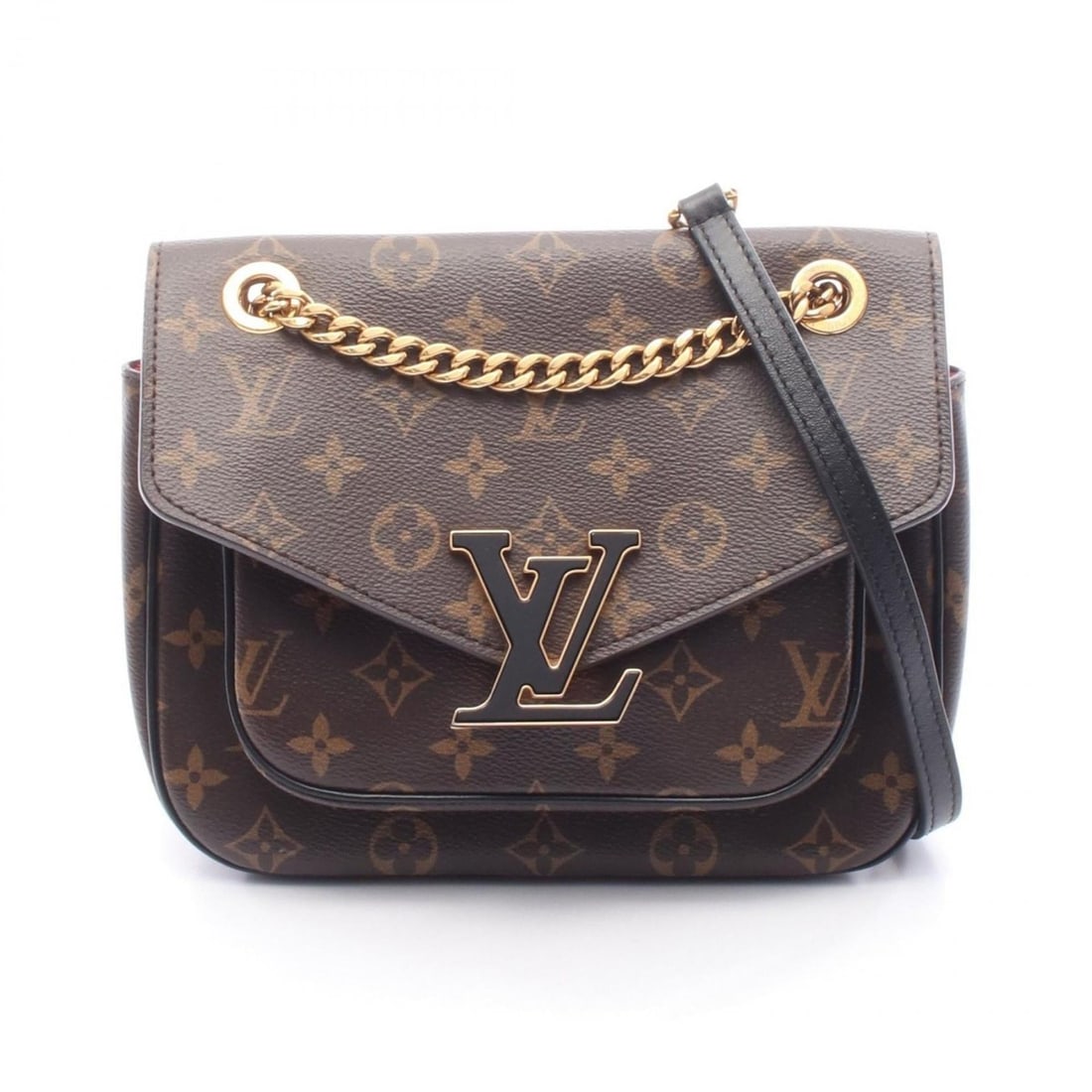 Louis Vuitton Passy Shoulder Bag, Coated Canvas and Leather, Monogram, Women's, Brown Black, M45592: --- Catalog ---Category: SizeSize (HxWxD): 18cm x 22cm x 8cm / 7.08'' x 8.66'' x 3.14''Category: DesignType: Shoulder bagColor: Black, Brown, MonogramGender: WomenMaterial: Coated canvas , Leather Cat