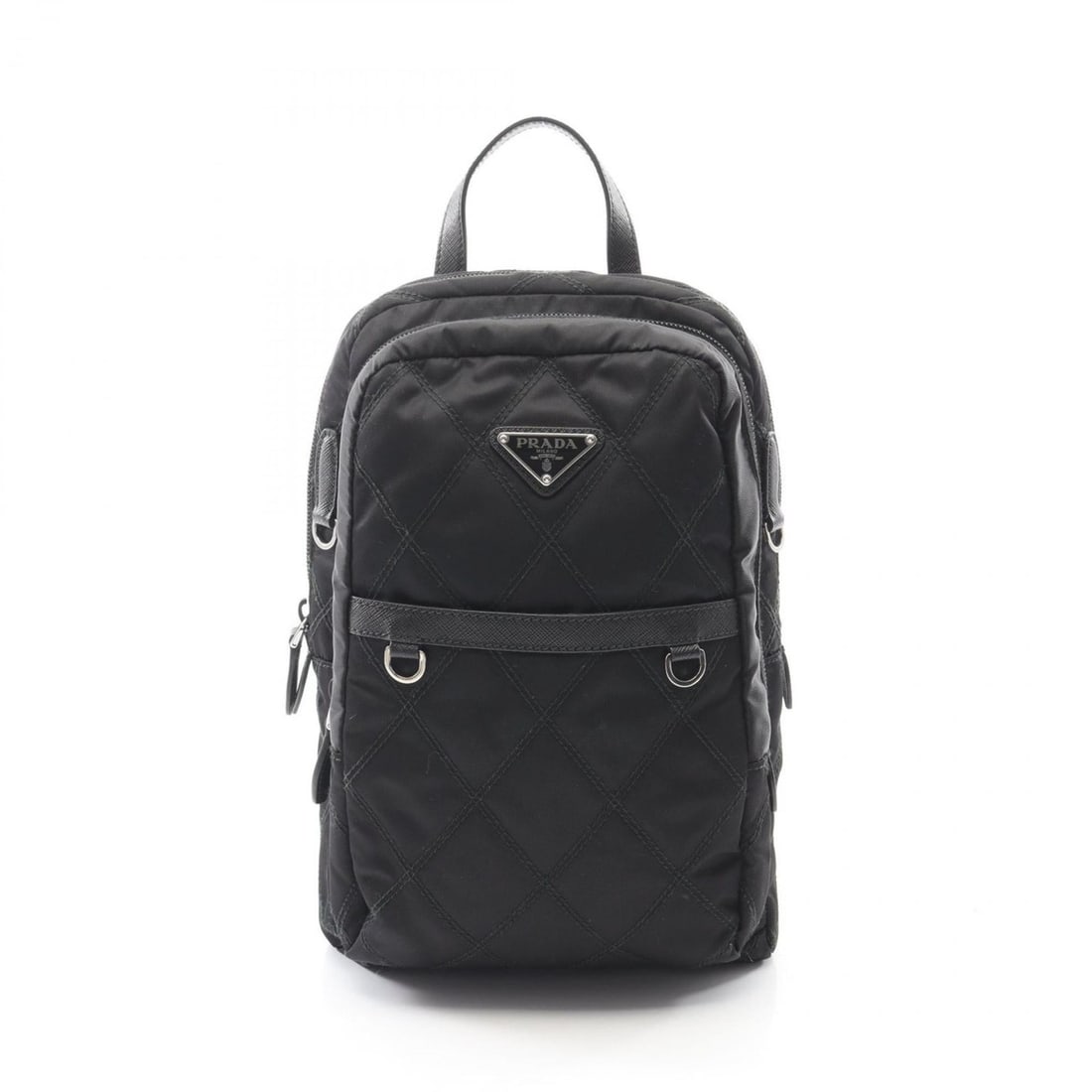 Prada TESSUTO IMPUNTU Backpack, Nylon and Leather, Women's, Black: --- Catalog ---Category: SizeSize (HxWxD): 28cm x 20cm x 6cm / 11.02'' x 7.87'' x 2.36''Category: DesignType: BackpackColor: BlackGender: WomenMaterial: Tessuto , Leather Category: GeneralBrand: Prada