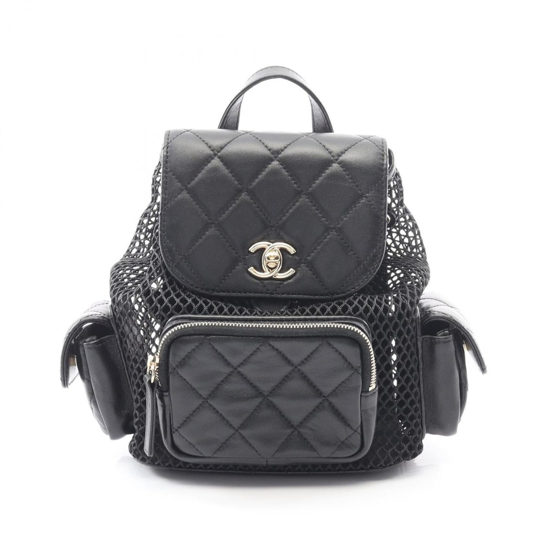 CHANEL Matelasse Backpack Bag in Lambskin Leather, Women's, Black, A93748: --- Catalog ---Category: SizeSize (HxWxD): 23cm x 17cm x 11cm / 9.05'' x 6.69'' x 4.33''Category: DesignType: BackpackColor: BlackGender: WomenMaterial: Leather Leather/Fur Type: LambskinCategory: Gen