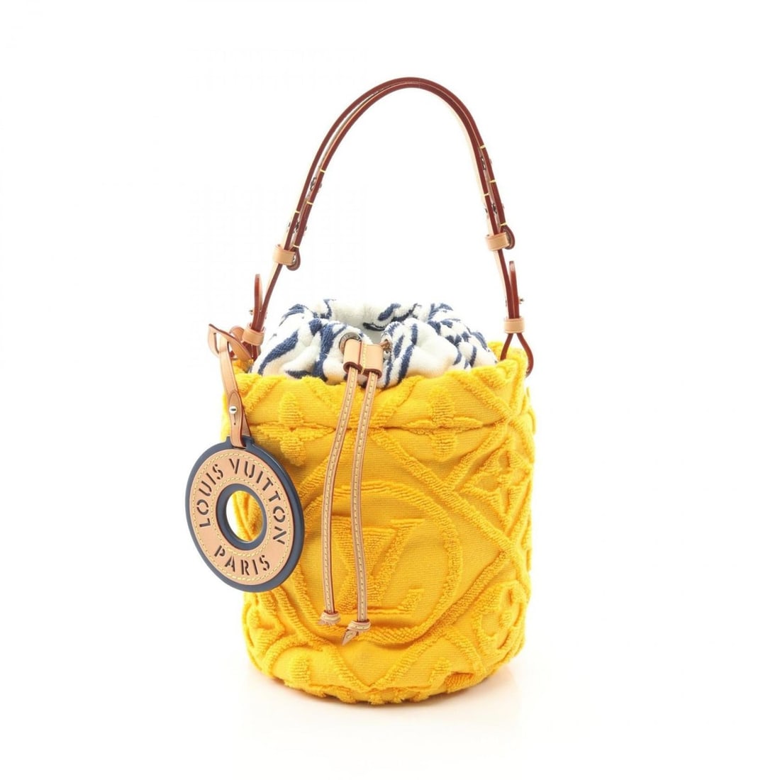 Louis Vuitton LV Vacation by the Pool Bucket Shoulder Bag, Leather Pile, Women's, Orange, Brown, (1 of 10)