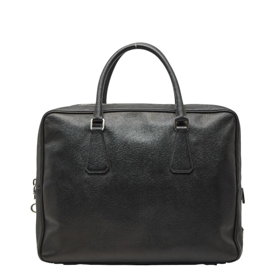 Prada Triangle Logo Plate Business Bag Briefcase Handbag Black Saffiano Leather Men's PRADA: --- Catalog ---Category: SizeSize (HxWxD): 29cm x 38cm x 9cm / 11.41'' x 14.96'' x 3.54''Category: DesignType: Briefcase, HandbagColor: BlackGender: MenMaterial: Saffiano triangle , Leather Category: