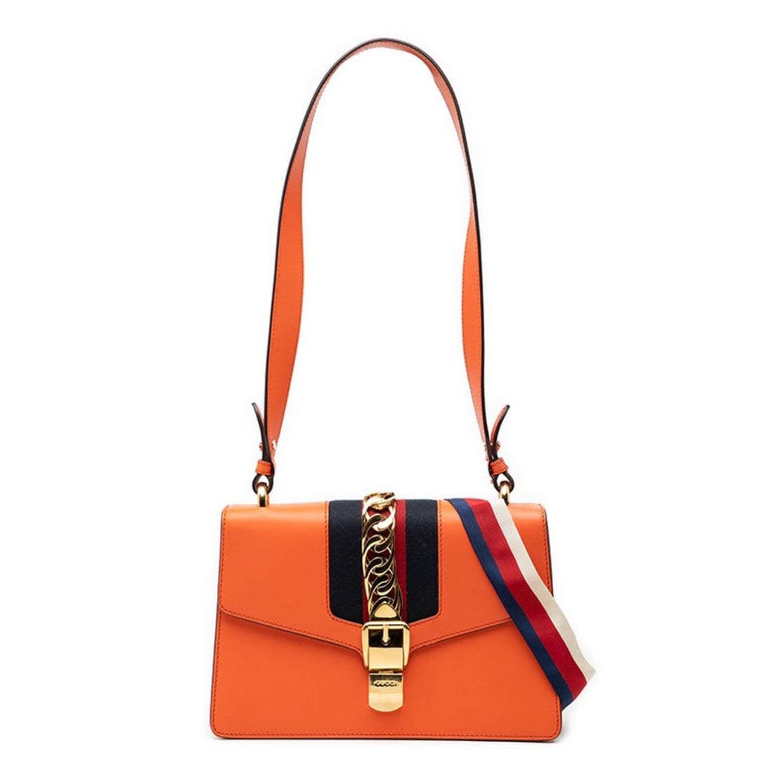 Gucci Sylvie Sherry Line Shoulder Bag 421882 Orange Leather Women's GUCCI: --- Catalog ---Category: SizeSize (HxWxD): 17cm x 25.5cm x 5cm / 6.69'' x 10.03'' x 1.96''Category: DesignType: Shoulder bagColor: OrangeGender: WomenMaterial: Leather Category: GeneralBrand: Gucci---