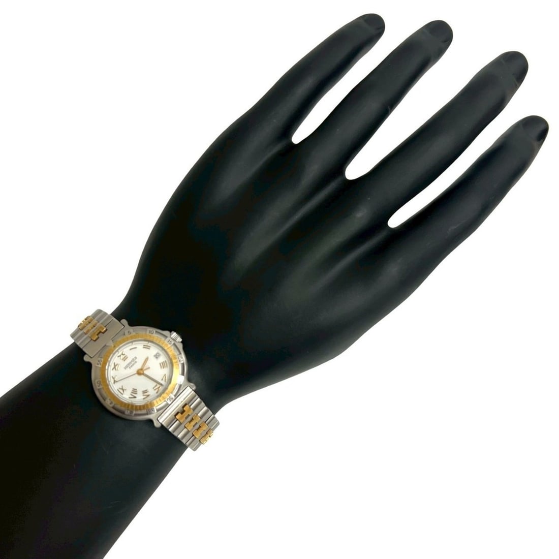 HERMES Captain Nemo Stainless Steel GP Quartz Watch in Silver and Gold (20541) (1 of 20)