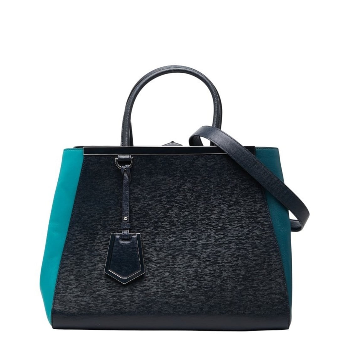 Fendi Toujours Handbag/Shoulder Bag 2WAY 8BH250 Navy Green Leather Women's FENDI (1 of 13)
