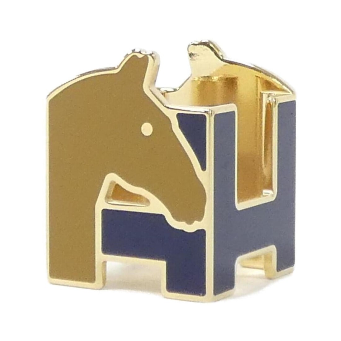 Hermes Hermès H Cheval 603852S Scarf Muffler Ring: --- Catalog ---Category: DesignType: Scarf ringColor: Blue, GoldGender: WomenCategory: GeneralMPN: 603852SBrand: HermesCategory: Physical PropertiesSize (HxWxD): 2.5cm x 2cm / 0.98'' x 0.78''--- Item