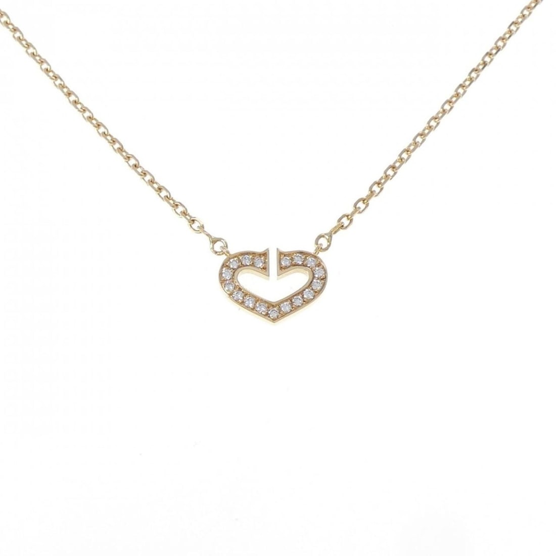 Cartier C Heart Necklace: --- Catalog ---Category: SizePendant Size: 8.9mm x 12.3mm / 0.35'' x 0.48''Neck Circumference: 40 cm / 15.74''Category: DesignStone: DiamondGender: WomenMaterial: Yellow gold (18K)Pendant Type: Pendan