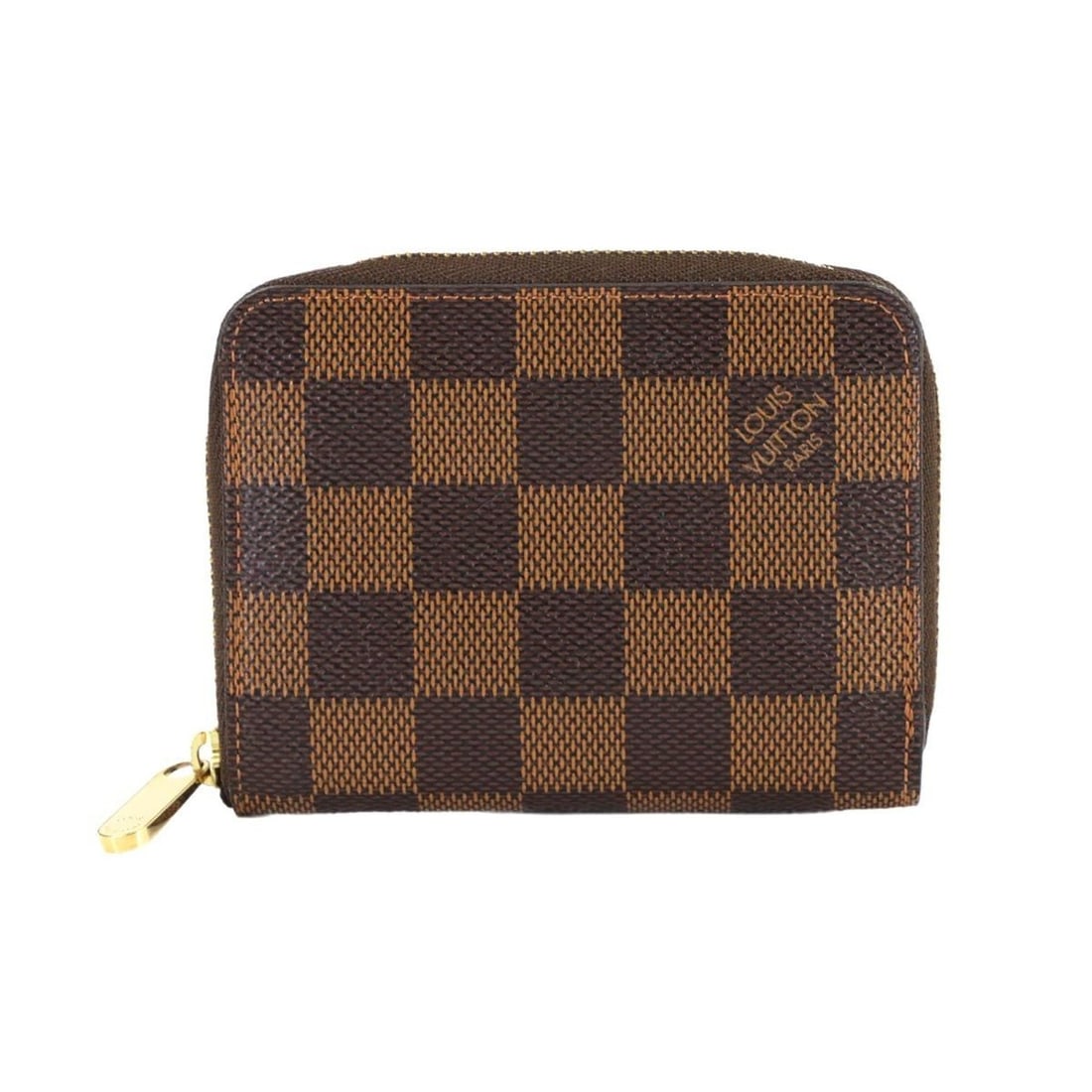 Louis Vuitton Damier Zippy Coin Purse, Ebene Leather N63070, Gold Hardware: --- Catalog ---Category: SizeSize (HxWxD): 8.5cm x 11cm x 2cm / 3.34'' x 4.33'' x 0.78''Category: DesignType: Coin purse/coin caseColor: Damier Canvas, EbeneGender: Women,MenMaterial: Damier Canvas