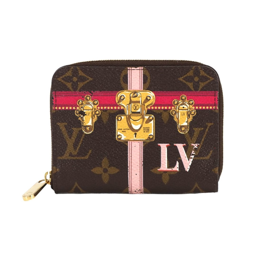 Louis Vuitton Summer Trunk Monogram Zippy Coin Purse, Brown, M62617: --- Catalog ---Category: SizeSize (HxWxD): 8.5cm x 11cm x 2cm / 3.34'' x 4.33'' x 0.78''Category: DesignType: Coin purse/coin caseColor: Brown, Monogram, Multi-colorGender: WomenMaterial: Monogram
