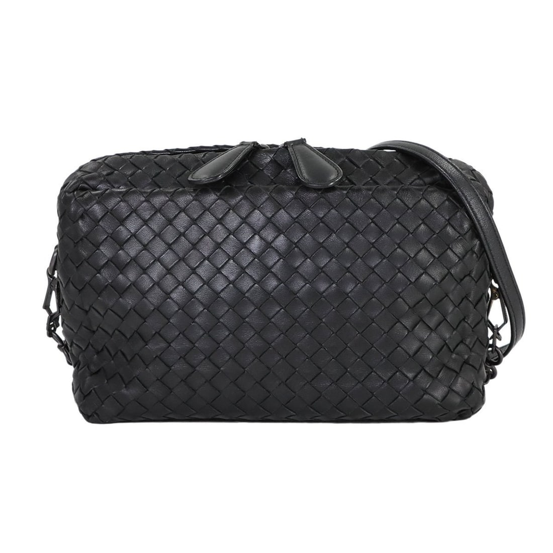 Bottega Veneta Intrecciato Shoulder Bag in Black Leather (1 of 18)