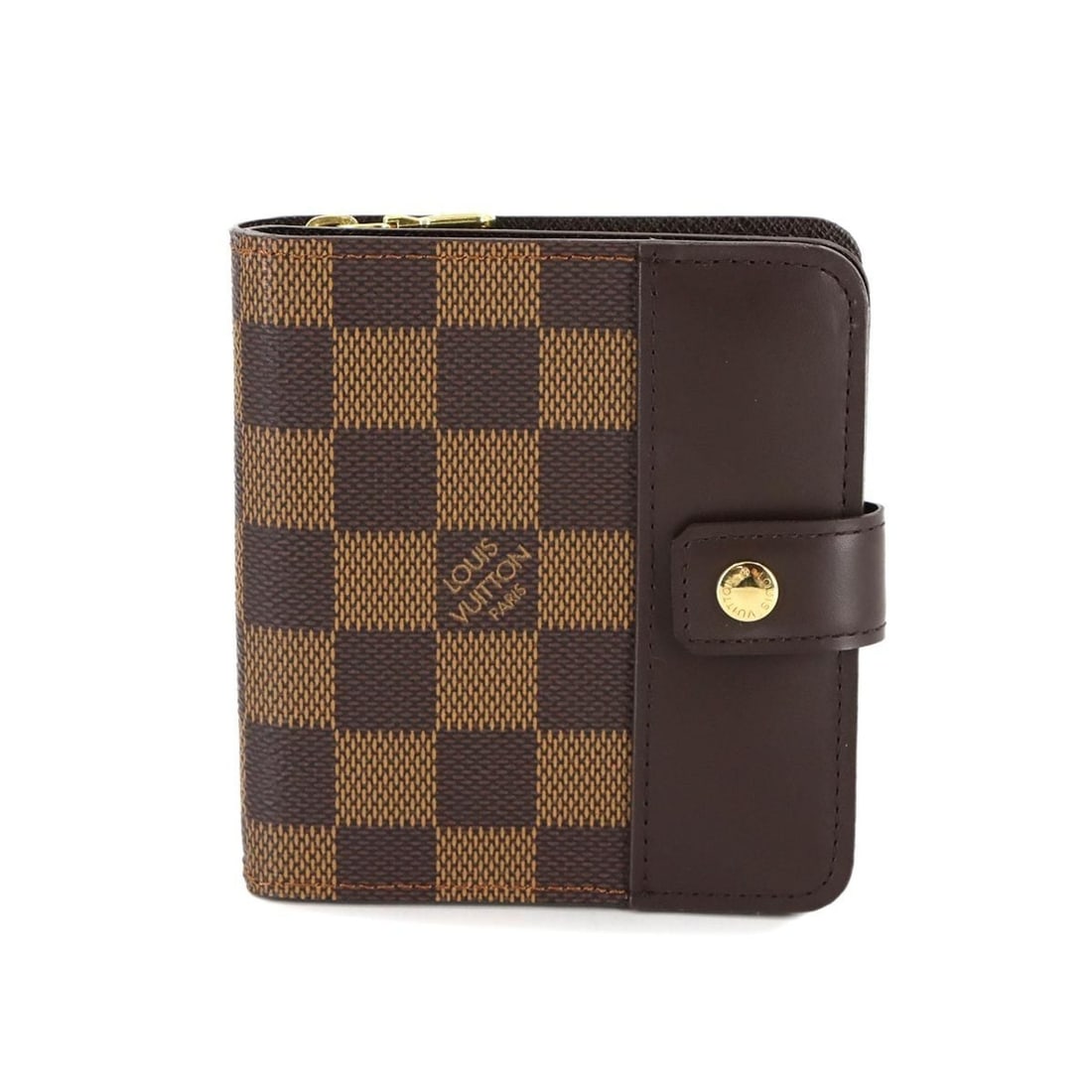 Louis Vuitton Damier Compact Zip Bifold Wallet Ebene N61668: --- Catalog ---Category: SizeSize (HxWxD): 11cm x 10cm x 2.5cm / 4.33'' x 3.93'' x 0.98''Category: DesignType: Wallet (bi-fold)Color: Damier Canvas, EbeneGender: WomenMaterial: Damier Canvas Category: