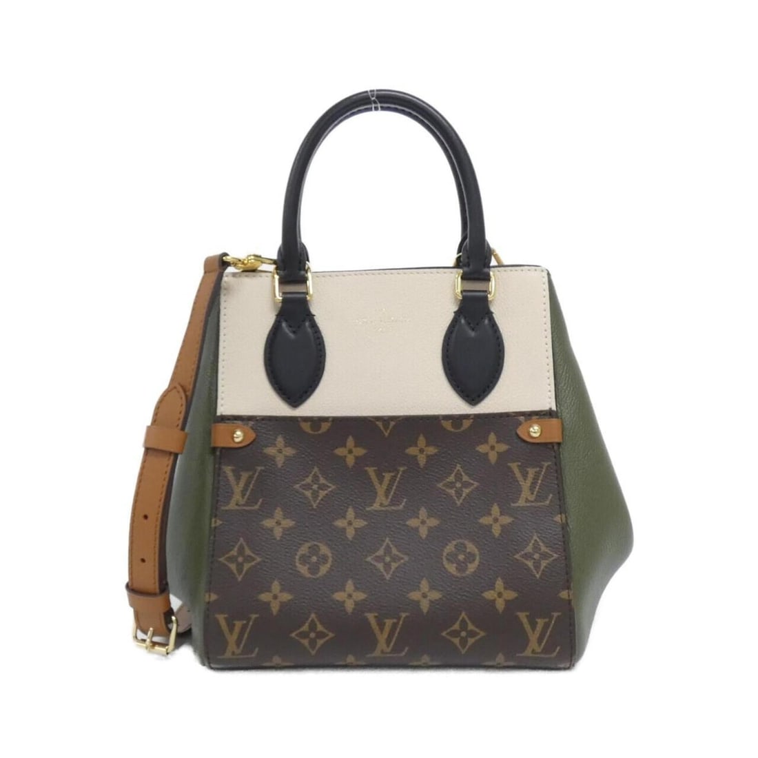 Louis Vuitton Monogram Fold Tote PM M45388 Handbag: --- Catalog ---Category: SizeSize (HxWxD): 22cm x 20cm x 18cm / 8.66'' x 7.87'' x 7.08''Category: DesignType: HandbagColor: Cream, Khaki, NoirGender: Men,WomenMaterial: Leather , Coated canvas Hardwar