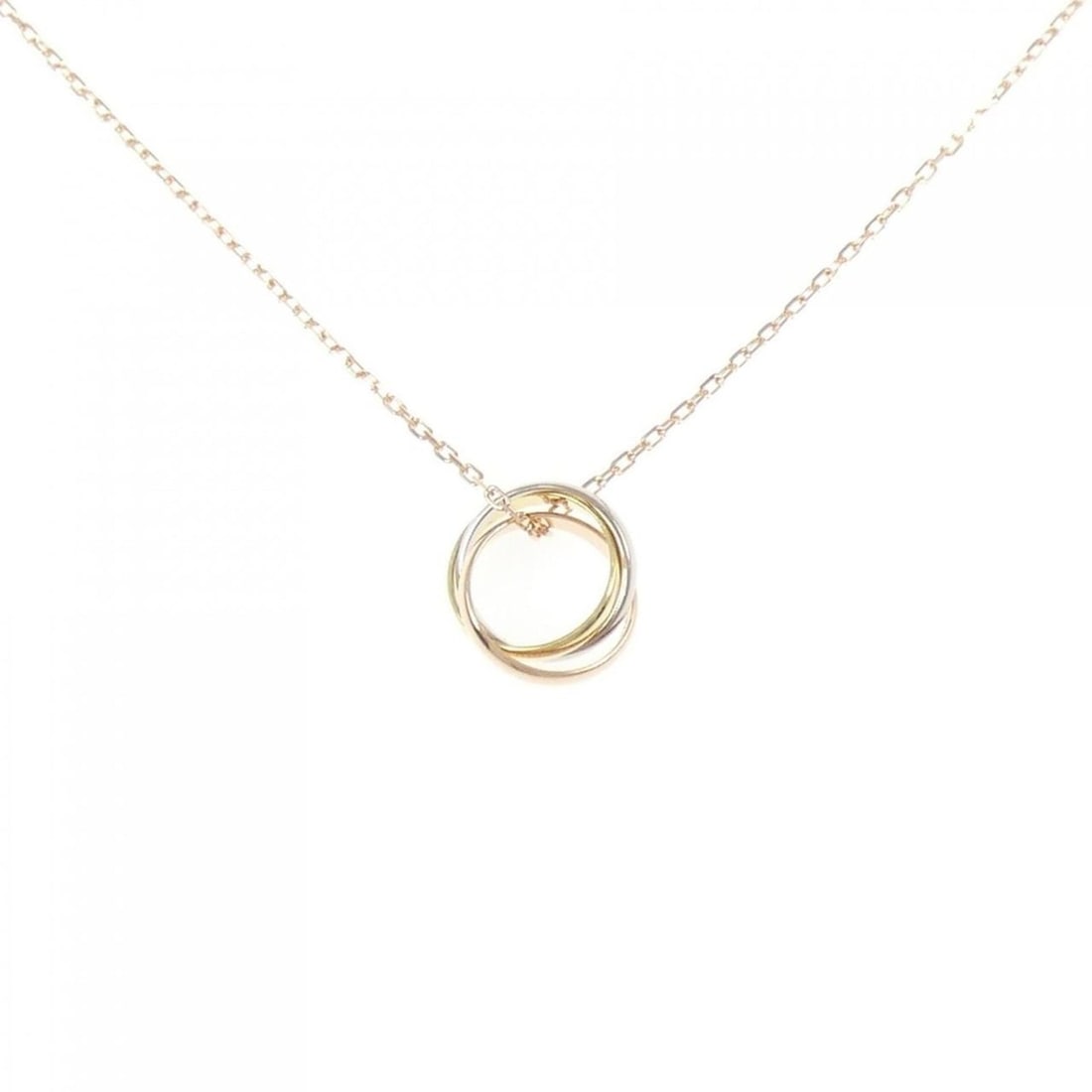 Cartier Trinity Necklace: --- Catalog ---Category: SizePendant Size: 12mm / 0.47''Neck Circumference: 39 cm - 42 cm / 15.35'' - 16.53''Category: DesignGender: WomenMaterial: Pink gold (18K), White gold (18K), Yellow gold