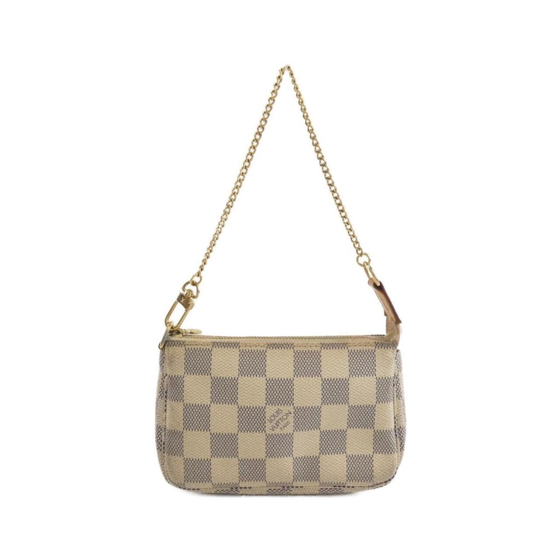Louis Vuitton Damier Azur Mini Pochette Accessoires N58010 Accessory Pouch: --- Catalog ---Category: SizeSize (HxWxD): 10cm x 15cm x 3cm / 3.93'' x 5.9'' x 1.18''Category: DesignType: Pochette, PouchColor: AzurGender: WomenMaterial: Coated canvas Hardware Color:
