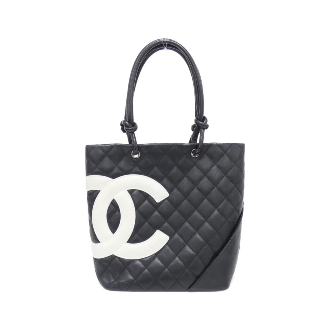 Chanel Cambon Line 25167 Handbag: --- Catalog ---Category: SizeSize (HxWxD): 24cm x 27cm x 12cm / 9.44'' x 10.62'' x 4.72''Category: DesignType: HandbagColor: Black, WhiteGender: WomenMaterial: Leather Hardware Color: