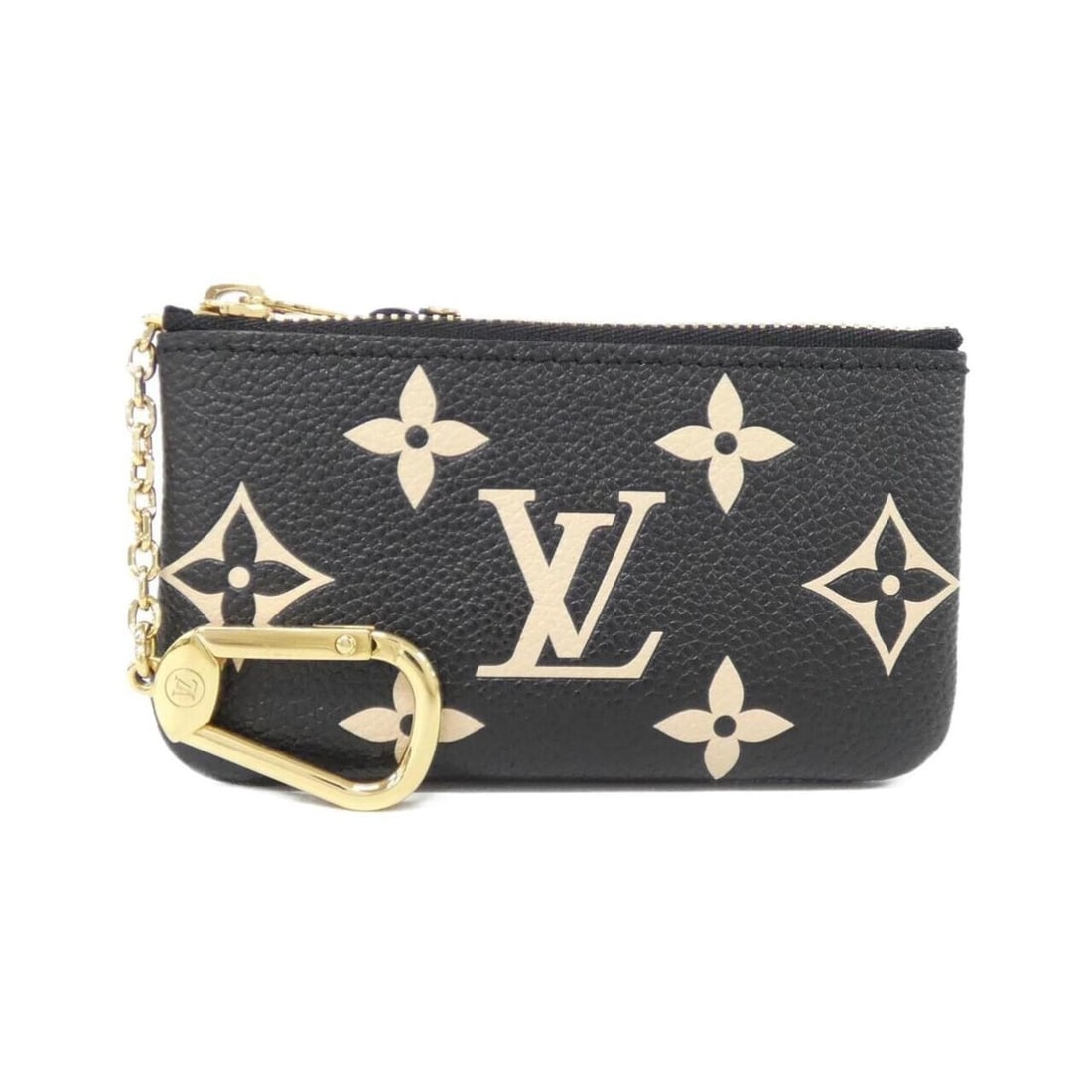Louis Vuitton Two-Tone Monogram Empreinte Pochette Clés M80885 Coin & Key Case: --- Catalog ---Category: SizeSize (HxWxD): 7cm x 12cm x 1.5cm / 2.75'' x 4.72'' x 0.59''Category: DesignType: Coin purse/coin caseColor: Beige, BlackGender: Men,WomenMaterial: Leather Leather/Fur
