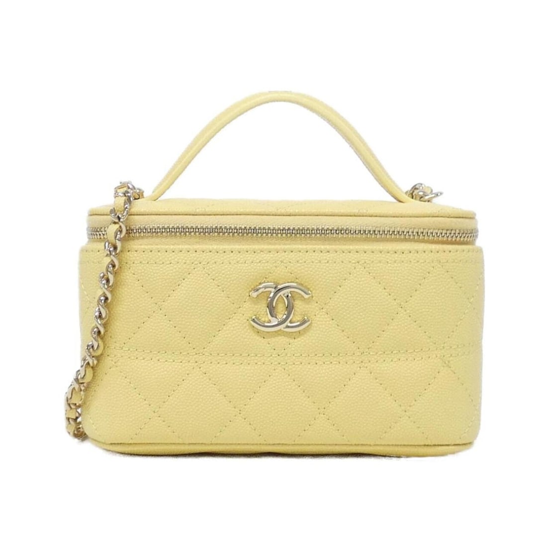 Chanel AP4404 handbag: --- Catalog ---Category: SizeSize (HxWxD): 10cm x 16cm x 8cm / 3.93'' x 6.29'' x 3.14''Category: DesignType: HandbagColor: YellowGender: WomenMaterial: Grained Calfskin Hardware Color: GoldCategory: