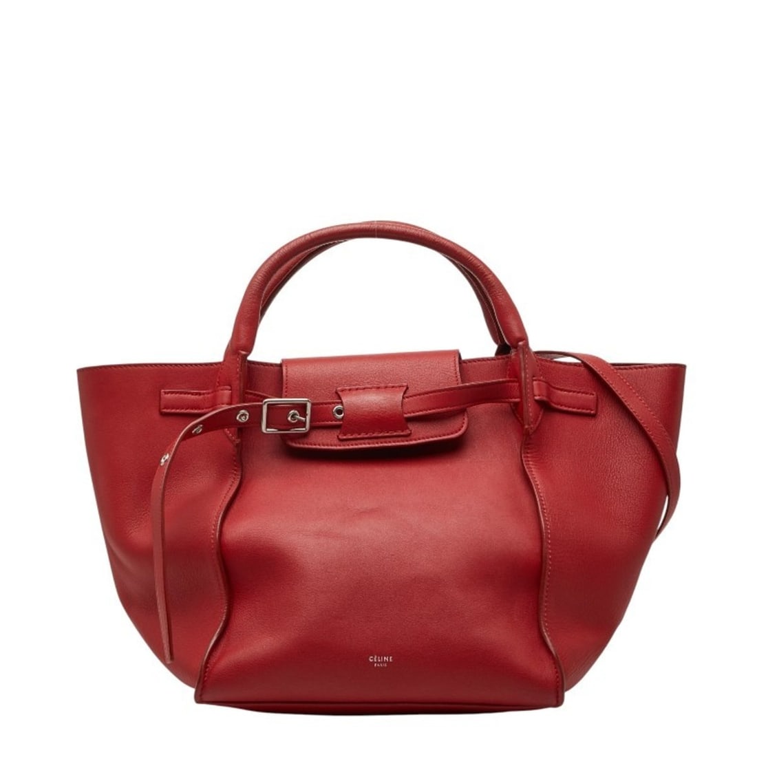 Celine Big Bag, Small Handbag, Shoulder Tote 2-Way, Red Leather, Women's, CELINE (1 of 12)