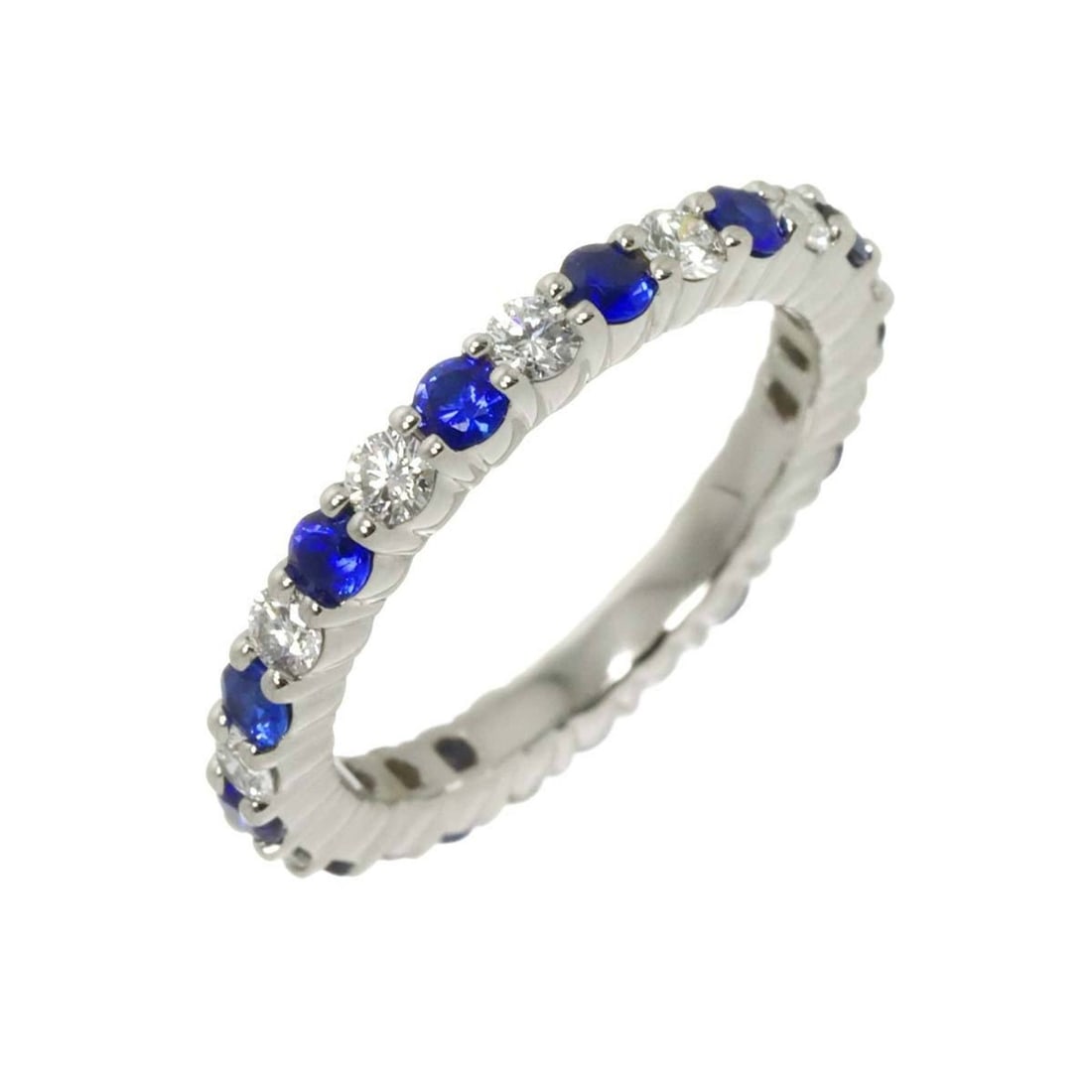 Harry Winston prong-set ring, size 11, sapphire and diamond, platinum.: --- Catalog ---Category: SizeJP Size: 11US Size: 6Category: DesignType: Band ringGender: WomenMaterial: Platinum 950Category: GeneralBrand: Harry Winston--- Item List ---Section: ConditionRanking: Ran