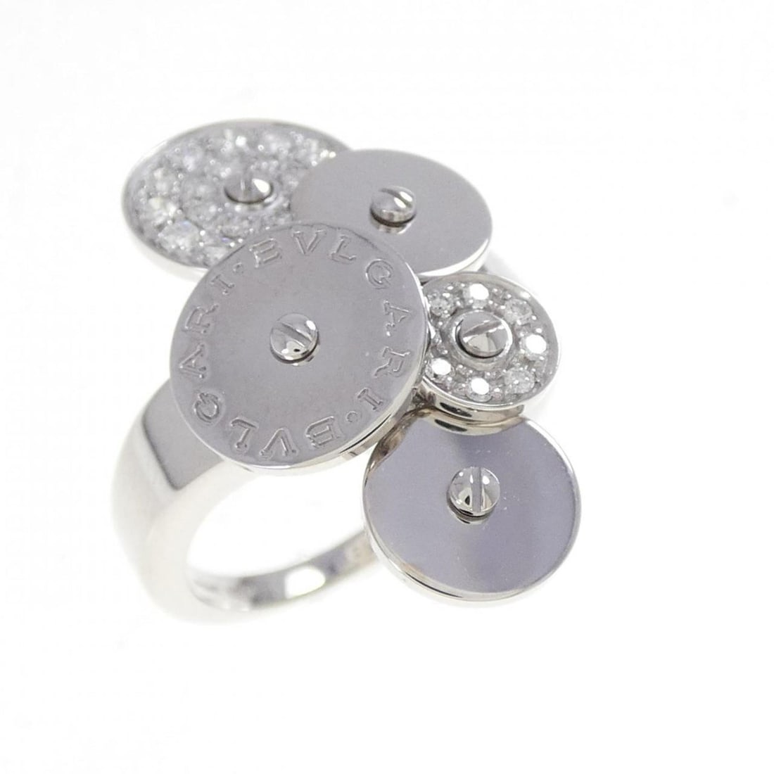 Bvlgari Cichlady Ring: --- Catalog ---Category: SizeJP Size: 11.5US Size: 6Category: DesignType: Band ringStone: DiamondGender: WomenMaterial: White gold (18K)Category: GeneralBrand: Bvlgari--- Item List ---Section: