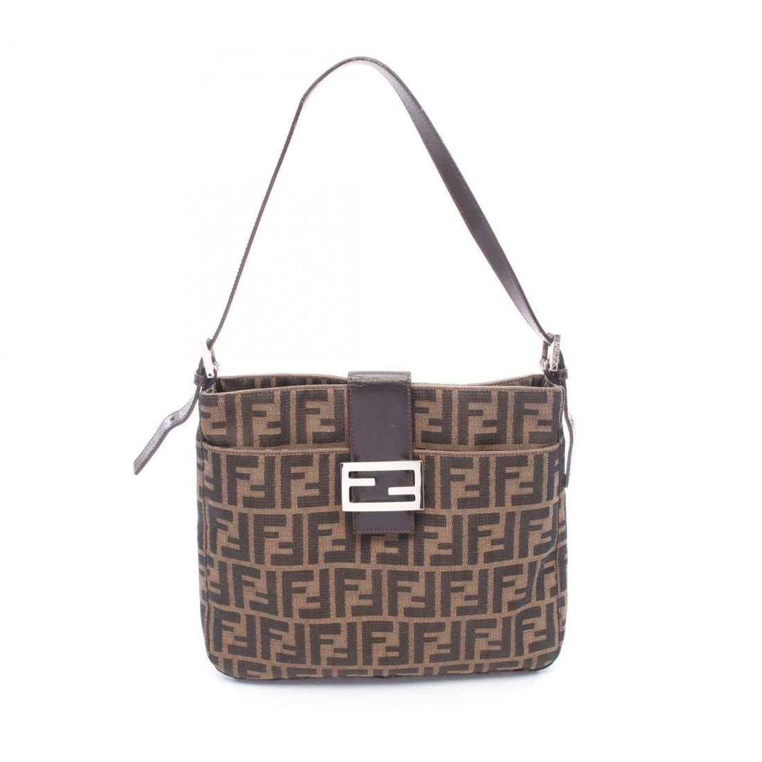 Fendi Zucca Shoulder Bag, Canvas and Leather, Women's, Brown: --- Catalog ---Category: SizeSize (HxWxD): 24.5cm x 28.5cm x 3.5cm / 9.64'' x 11.22'' x 1.37''Strap Length: 53cm - 65cm / 20.86'' - 25.59''Handle Length: 28cm / 11.02''Category: DesignType: Shoulder