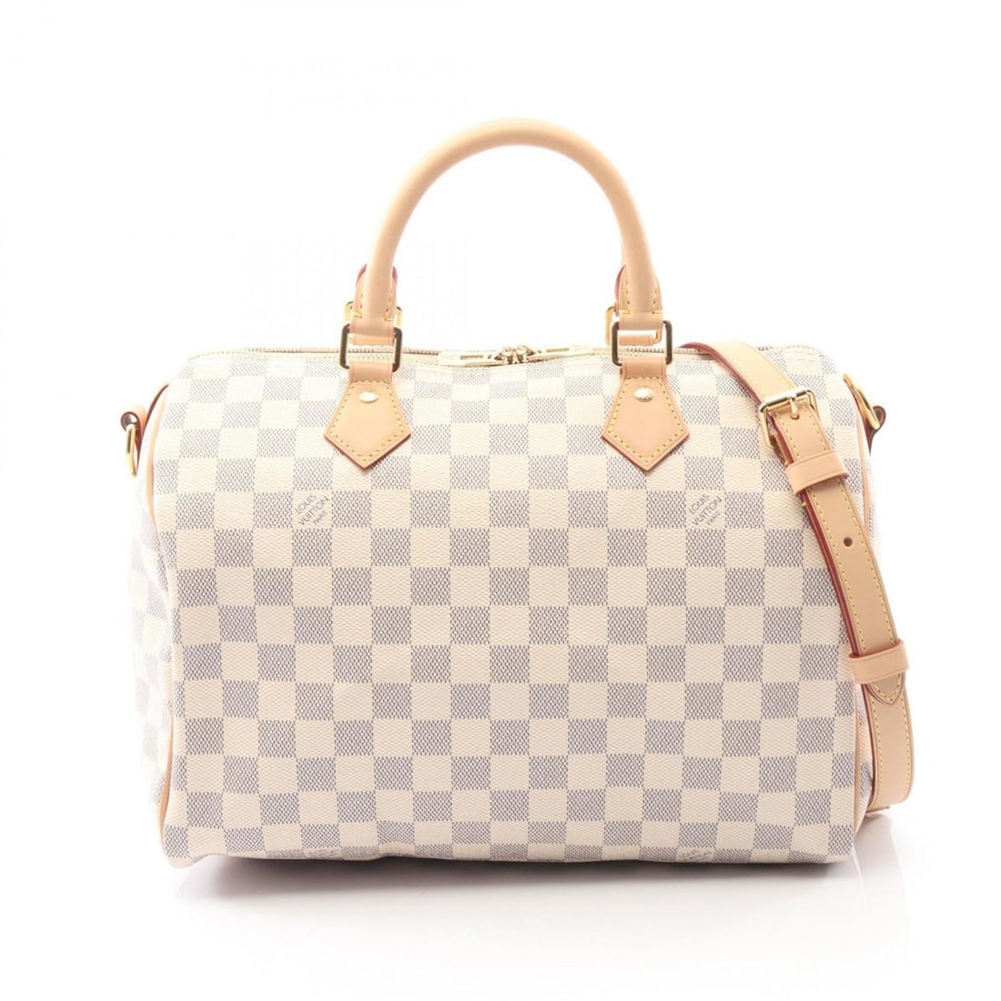 Louis Vuitton Speedy Bandouliere 30 Handbag, Coated Canvas and Leather with Damier Azur, Women's,: --- Catalog ---Category: SizeSize (HxWxD): 21cm x 30cm x 17cm / 8.26'' x 11.81'' x 6.69''Strap Length: 104cm - 116cm / 40.94'' - 45.66''Handle Length: 28cm / 11.02''Category: DesignType:
