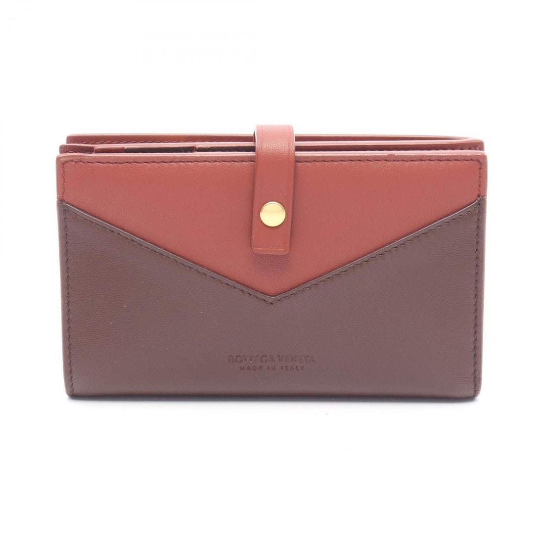 Bottega Veneta Women's Leather Bi-fold Wallet in Bordeaux and Brown (608263) (1 of 13)