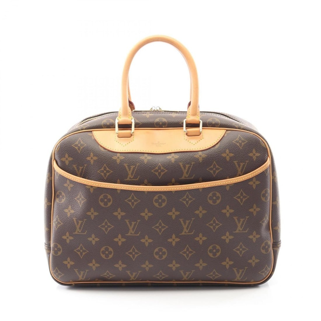 Louis Vuitton Deauville Bowling Vanity Handbag, Coated Canvas and Leather, Monogram, Women's, Brown,: --- Catalog ---Category: SizeSize (HxWxD): 25cm x 35cm x 14cm / 9.84'' x 13.77'' x 5.51''Handle Length: 36cm / 14.17''Category: DesignType: HandbagColor: BrownGender: WomenMaterial: Coated canvas , Le