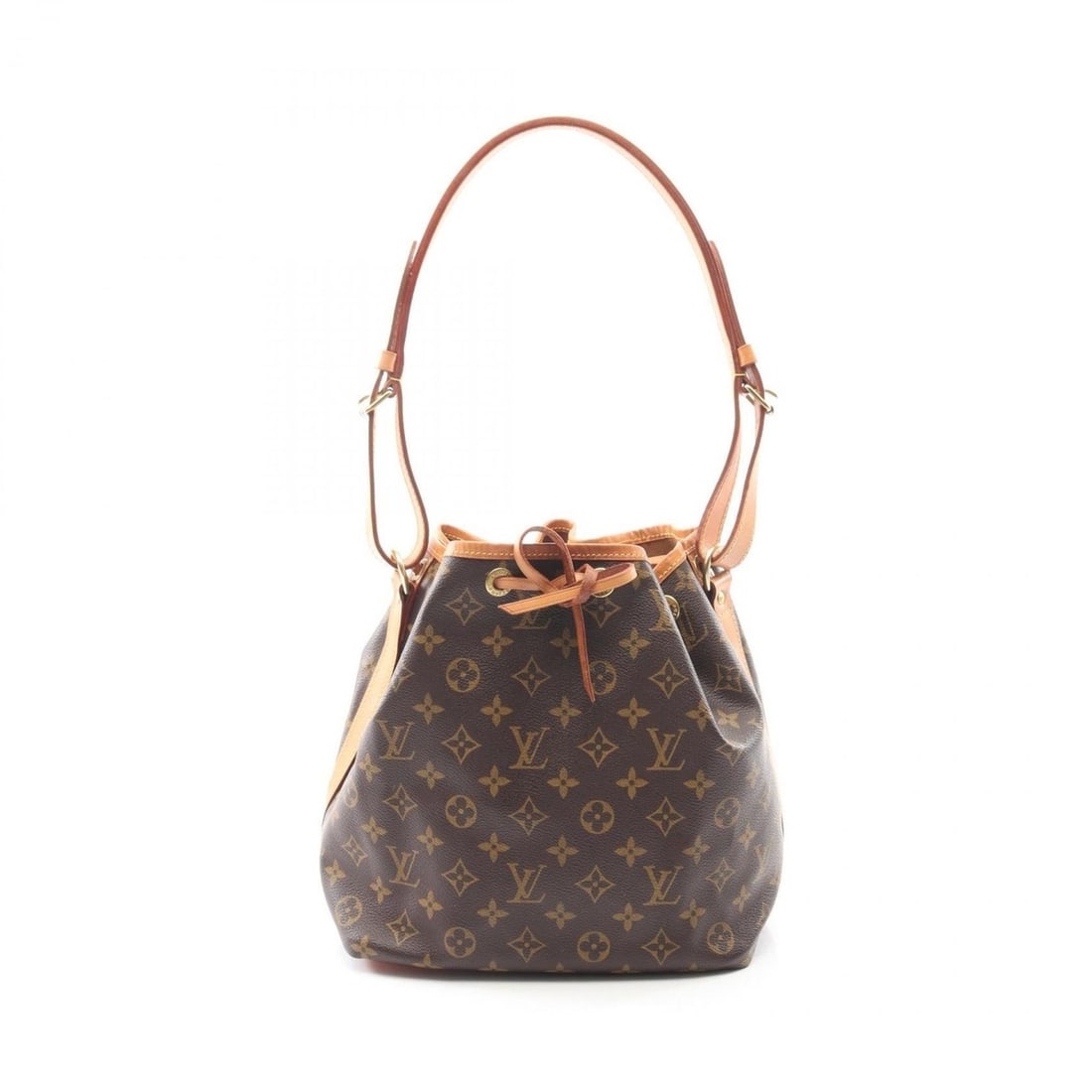 Louis Vuitton Petit Noe Shoulder Bag, Coated Canvas and Leather, Monogram, Women's, Brown, M42226 (1 of 10)