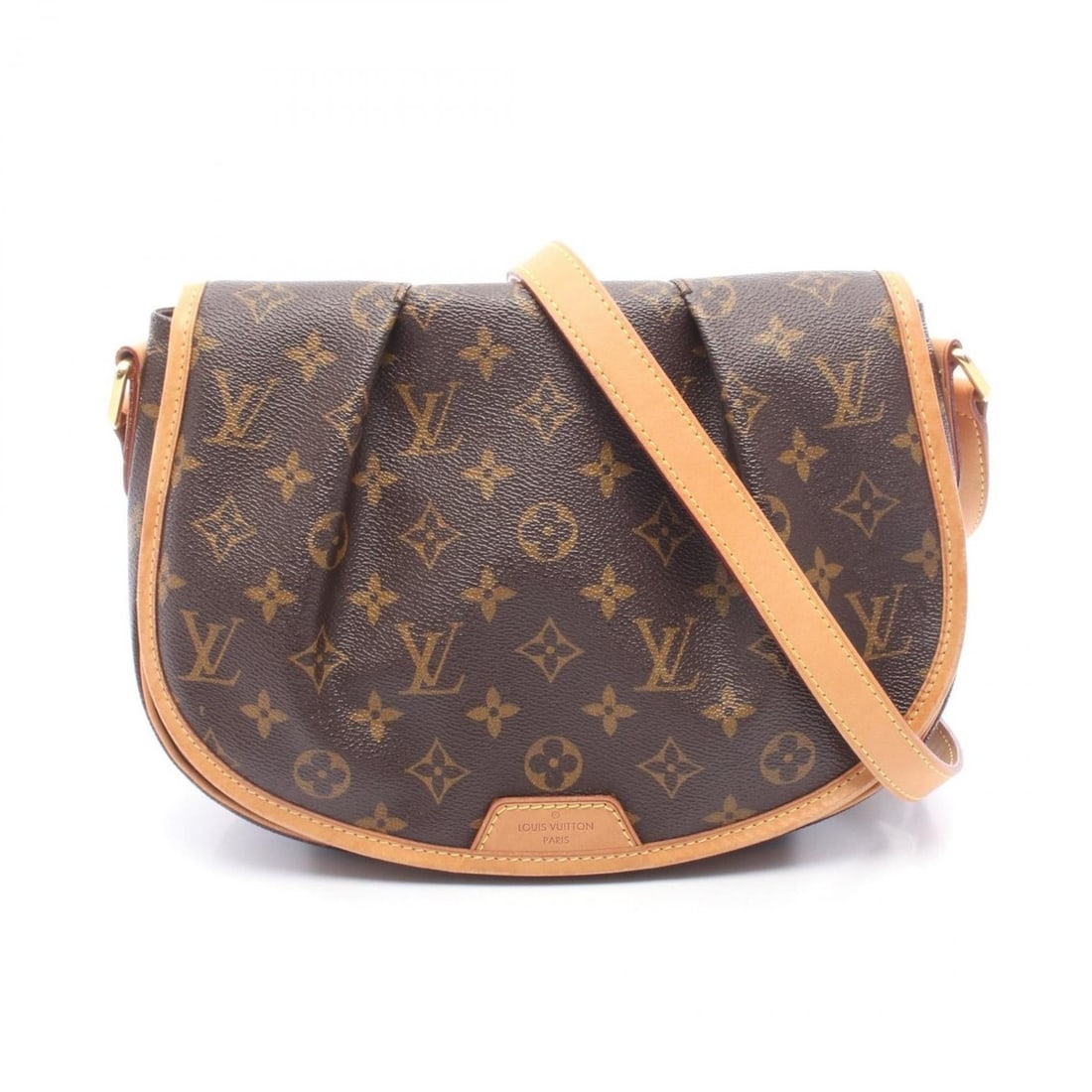 Louis Vuitton Menilmontant PM Shoulder Bag, Coated Canvas and Leather, Monogram, Women's, Brown, (1 of 16)