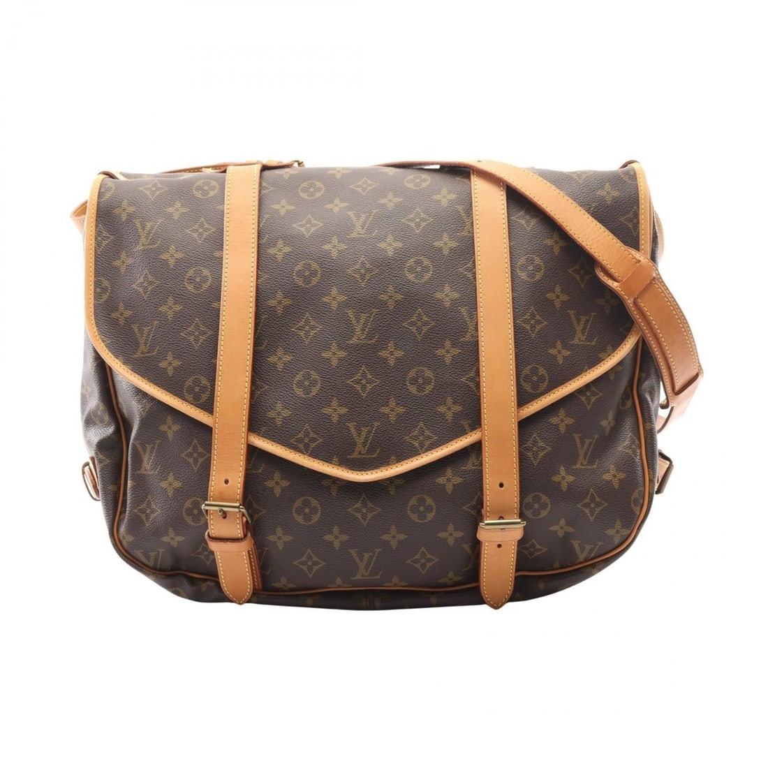 Louis Vuitton Saumur 43 Shoulder Bag, Coated Canvas and Leather, Monogram, Women's, Brown, M42252 (1 of 20)